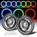 Jeep Wagoneer 1974-1978 Color SMD LED Black Chrome Sealed Beam Headlight Conversion Remote