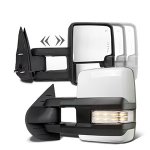 GMC Sierra 2007-2013 White Towing Mirrors Clear LED Lights Power Heated