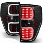 2013 Ford F150 Black LED Tube Tail Lights