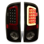 2008 Dodge Ram 2500 Black Smoked LED Tail Lights Red Tube