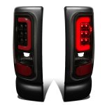 1998 Dodge Ram 3500 Black Smoked LED Tail Lights Red Tube