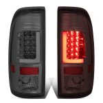 2008 Ford F350 Super Duty Smoked Custom LED Tail Lights Tube