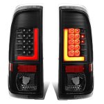 2012 Ford F550 Super Duty Black LED Tail Lights Red Tube