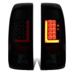 2014 Ford F550 Super Duty Black Smoked LED Tail Lights Red Tube