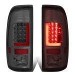 2000 Ford F450 Super Duty Smoked LED Tail Lights Red Tube