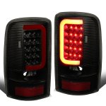2002 Chevy Tahoe Black Smoked LED Tail Lights Red Tube