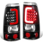 1999 Chevy Silverado 2500 Black LED Tail Lights Red Tube