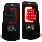 2002 GMC Sierra 2500HD Black Smoked LED Tail Lights Red Tube