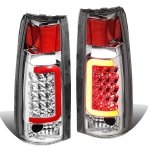 1991 Chevy 3500 Pickup Chrome LED Tail Lights Red Tube