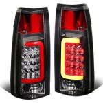 1997 Chevy 3500 Pickup Smoked LED Tail Lights Red Tube