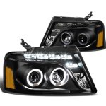 2005 Ford F150 Black Halo Projector Headlights LED