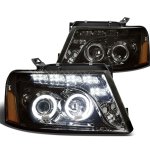 2005 Ford F150 Smoked Halo Projector Headlights LED