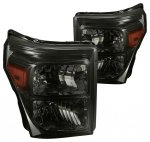 2012 Ford F250 Super Duty Smoked Headlights