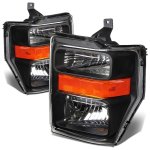 Ford F350 Super Duty 2008-2010 Black Headlights