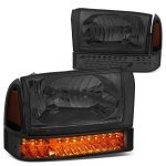 Ford F250 Super Duty 1999-2004 Smoked Headlights LED Bumper Lights