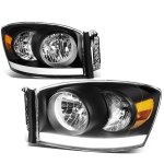 2008 Dodge Ram 2500 Black Headlights LED DRL Tube