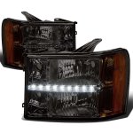 2010 GMC Sierra 3500HD Smoked Headlights LED DRL