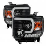 GMC Sierra 1500 2014-2015 Black LED Signature DRL Projector Headlights