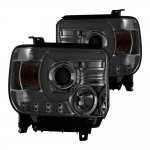 2015 GMC Sierra 3500HD Smoked LED Signature DRL Projector Headlights