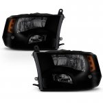 2009 Dodge Ram Black Smoked Quad Headlights