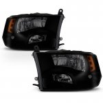 2013 Dodge Ram 3500 Black Smoked Quad Headlights
