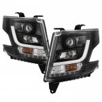 2015 Chevy Tahoe Black LED DRL Projector Headlights