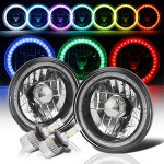 1969 Ford Mustang Color SMD Black Chrome LED Headlights Kit Remote