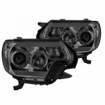 2013 Toyota Tacoma Smoked Projector Headlights LED DRL