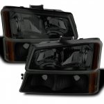 2003 Chevy Silverado Black Smoked Headlights Bumper Lights