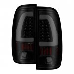 2004 Ford F550 Super Duty Black Smoked Tube LED Tail Lights