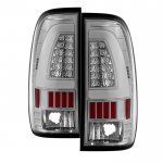 2005 Ford F550 Super Duty Chrome Tube LED Tail Lights