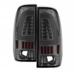 2003 Ford F550 Super Duty Smoked Tube LED Tail Lights