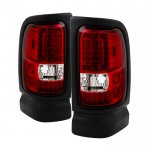 1997 Dodge Ram 2500 Red Clear LED Tail Lights