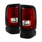 1999 Dodge Ram 3500 Red Clear LED Tail Lights