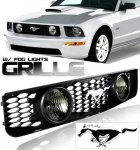 2008 Ford Mustang Black Grille with Emblem and Fog lights