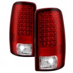 2000 Chevy Tahoe Red Clear LED Tail Lights