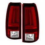 1999 Chevy Silverado 2500 Red Clear LED Tail Lights Tube