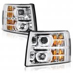 2010 Chevy Silverado Halo LED DRL Projector Headlights