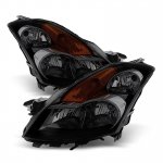 2009 Nissan Altima Sedan Black Smoked Headlights