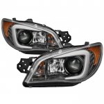 Subaru Impreza WRX 2006-2007 Black HID Projector Headlights LED DRL