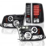 2011 Dodge Ram 3500 Black Halo Projector Headlights and LED Tail Lights