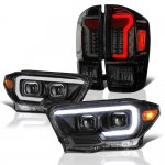 2023 Toyota Tacoma TRD Black DRL Projector Headlights Smoked LED Tail Lights