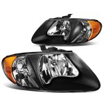 Dodge Caravan 2001-2007 Headlights Black Housings