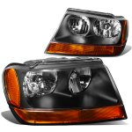 Jeep Grand Cherokee 1999-2004 Black Headlights Laredo Style