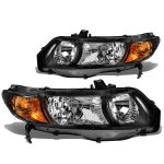 2006 Honda Civic Coupe Black Headlights