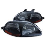 1996 Honda Civic Headlights Black