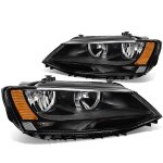2011 VW Jetta Sedan Black Headlights
