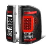 2007 Chevy Silverado 2500HD Black LED Tail Lights C-Tube