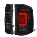 2008 Chevy Silverado 2500HD Black Smoked LED Tail Lights C-Tube