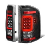 2009 Chevy Silverado 2500HD Black LED Tail Lights Red C-Tube